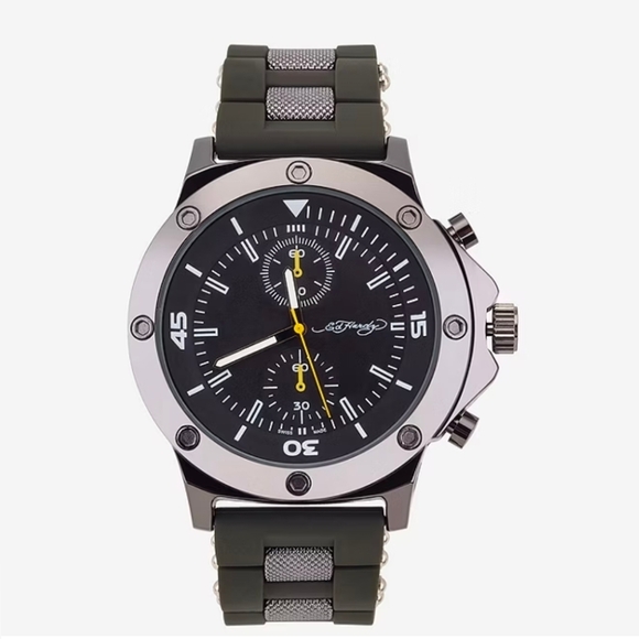 Ed Hardy Men's Green and Black Watch